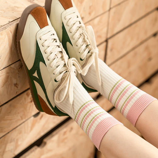 靴下物竹棉薄款透气粉色系条纹撞色甜美中筒日系可爱女袜 商品图1