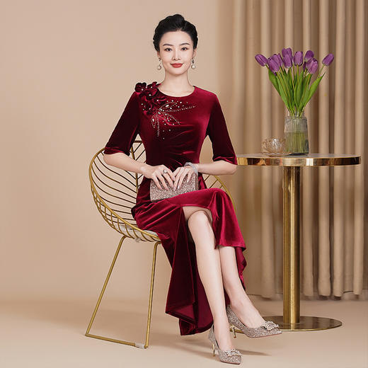 新款中式婚礼妈妈装，复古旗袍敬酒服高端气质款WX88612 商品图3