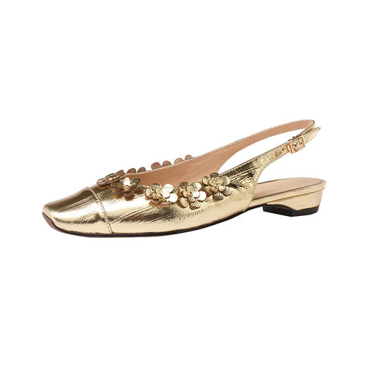 【预售5天】文艺复古风，头层鳗鱼纹羊皮低跟后空凉鞋QQJ&1173F 商品图14