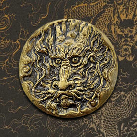 龙年双色铜章 南京造币发行 一面黄铜 一面紫铜  重约209克