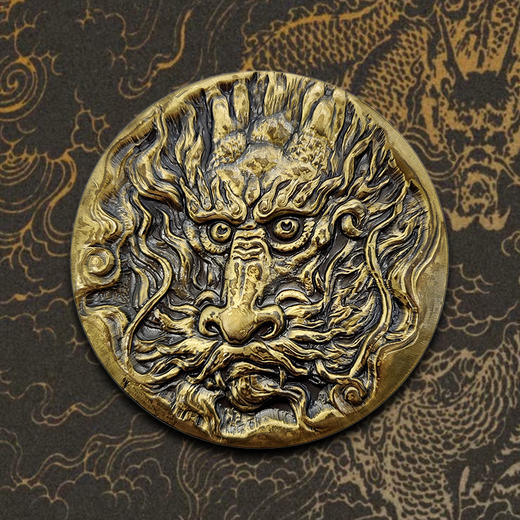 龙年双色铜章 南京造币发行 一面黄铜 一面紫铜  重约209克 商品图0