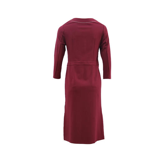 皮尔卡丹女装2024春夏新款黑色红色简约通勤风连衣裙C42DL30T0 商品图2