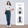 OLrain欧芮儿复古蓝牛仔裤女夏季2024年新款气质高腰直筒阔腿裤 商品缩略图3