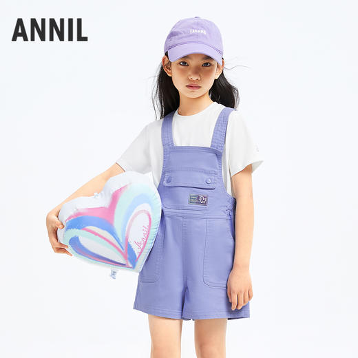 男女童简约透气圆领亲子短袖T恤夏季新款安奈儿童装童装小程序专享EM421146 商品图2