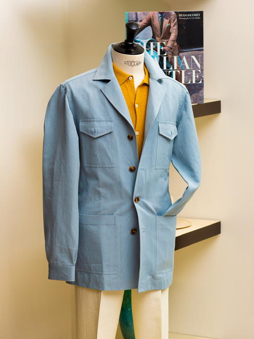 Avino 浅蓝棉麻Safari Jacket 商品图1