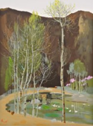 吴冠中高级复刻版画《山间春色》（大）