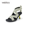 westory夏季新款休闲百搭时尚凉鞋露趾小众时尚罗马凉鞋W24BG61821 商品缩略图1