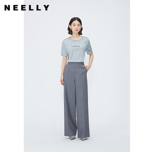 NEELLY纳俪商场同款高腰气质直筒裤女夏宽松时尚通勤阔腿裤休闲裤 N24042H01063 商品图0