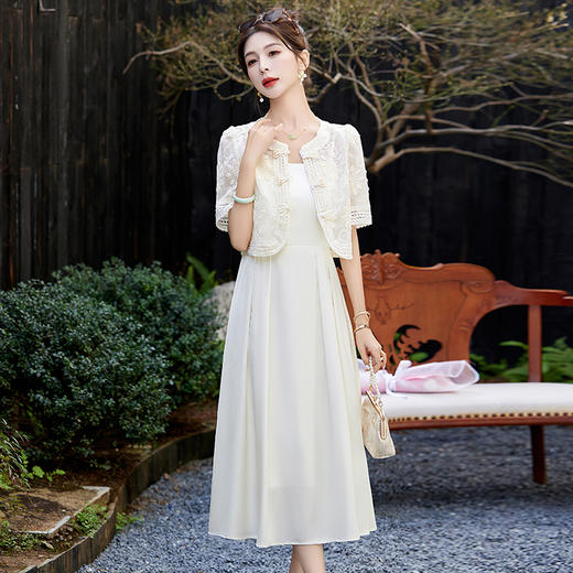 优雅新中式，刺绣重工连衣裙两件套HR-YRX9109 商品图8