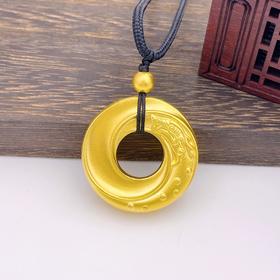 【限时克减150元】足金999 古法空心挂绳龙凤呈祥平安扣吊坠（含珠子）(OGFDZ00272)（预售产品下单后不退款不退货不换货不补差价）