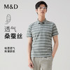 【名盾】条纹POLO衫，轻奢级桑蚕丝，爽滑舒适远离闷热MXBL22603B 商品缩略图0
