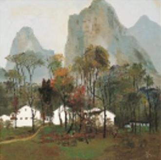 吴冠中高级复刻版画《桂林山村》（大） 商品图0