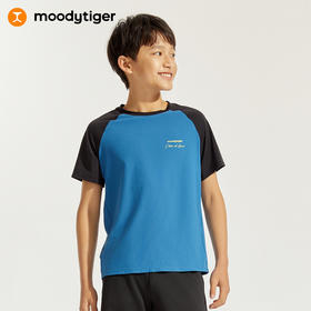 （速干）moodytiger24年夏新男童夏季运动速干BlockmaxLite轻薄短袖T恤42110116