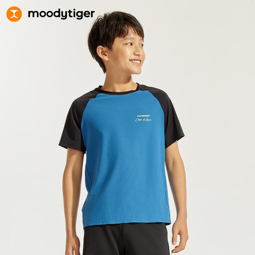 （速干）moodytiger24年夏新男童夏季运动速干BlockmaxLite轻薄短袖T恤42110116 商品图0