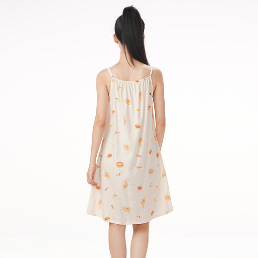 都市丽人生活家居春夏睡衣女梭织人棉家居服薄款吊带裙女士梭织棉睡裙LH46E7 商品图2