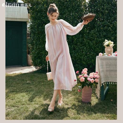 OLrain欧芮儿法式粉色连衣裙女早春2024年新款慵懒宽松显瘦裙子 商品图0