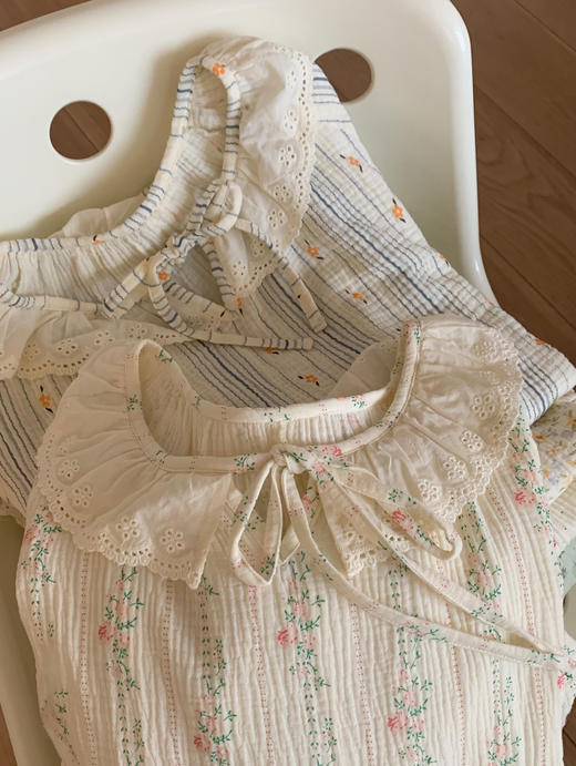 老米优品/ 3-5天! 美哭了！！100%双层婴儿棉《江南晚风。蕾丝棉纱裙》清甜少女氛围感 美宅小裙子  Q240328A 商品图1