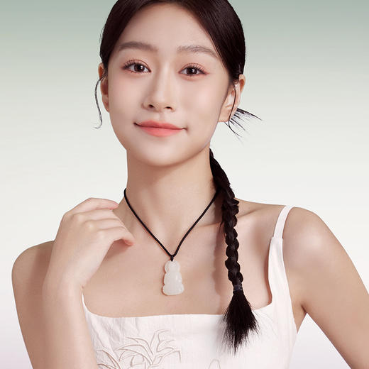 周六福和田玉吊坠男女如来玉佛玉坠白玉石挂件官方正品节日礼物 商品图3