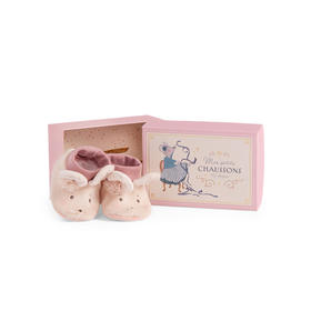 法国 Moulin Roty 宝宝鞋（礼盒装）适合0-6月龄 鞋长11cm 卡通形象 针织袜套