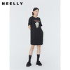 NEELLY纳俪商场同款卡通印花中长款连衣裙女100%棉休闲短袖直筒裙N24041Y01020 商品缩略图0