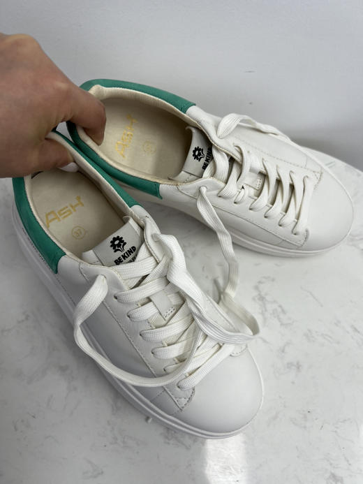 ash专柜正品 如jia白送 BEKIND 花朵刺绣 内外全皮超轻IP厚底小白鞋 商品图5