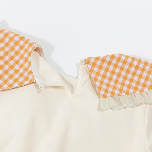 贝贝怡女童圆领卫衣2024春季新款甜美可爱格纹花朵儿童休闲长袖上衣ZB1DS055 商品图4