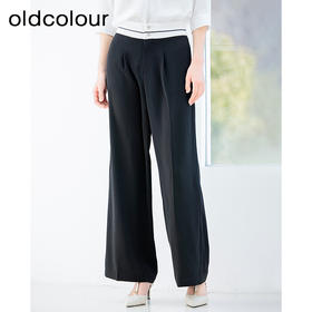 oldcolour黑色高腰西装裤夏新款简约通勤OL阔腿休闲裤女P22073287