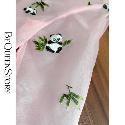 余潇潇【富贵熊猫】国风重工熊猫刺绣圆领盘扣轻盈外套设计感上衣 商品图4