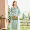 两三事停在云边2024夏季新款小清新花边翻领荷叶边连衣裙长裙 商品缩略图3