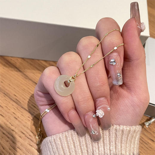 Fanci范琦×宫主【幸运平安扣】s925银项链女和田玉吊坠锁骨链国风小众礼物新中式生日礼物送妈妈送女友 商品图8