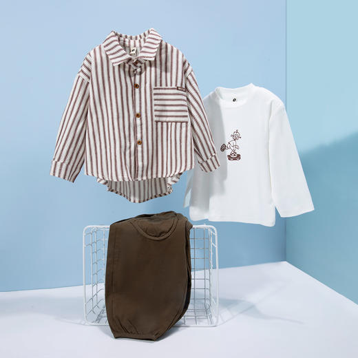 贝贝怡童装男童套装三件套春秋季T恤男宝宝休闲长裤儿童衬衫春装ZB1DT025 商品图6