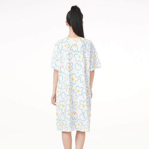 都市丽人生活家居春夏睡衣女32支CVC单面家居服薄款短袖裙女士棉质睡裙LH46E5 商品图2