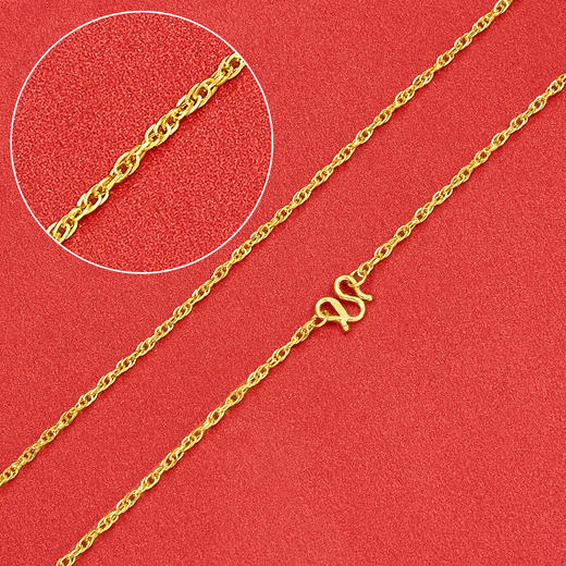 【限时克减150元】足金999.99 五9黄金绞丝链项链(ACXL00002-6)预售产品下单后不退款不退货不换货不补差价 商品图0