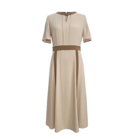 皮尔卡丹女装连衣裙修身淑女短袖通勤A摆连衣裙C42DS25K1
