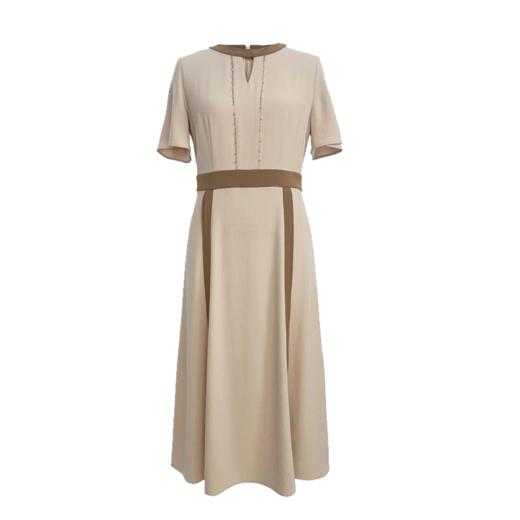 皮尔卡丹女装连衣裙修身淑女短袖通勤A摆连衣裙C42DS25K1
 商品图0