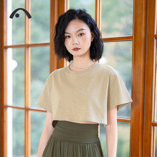 2024爱暇步春夏新品瑜伽运动健身跑步炸街时尚外穿短袖A24021CT 商品图5