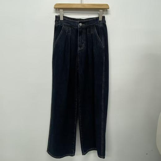 27WS一粒扣后腰橡筋阔腿牛仔裤30807（蓝） 秋季 307203000028 商品图0