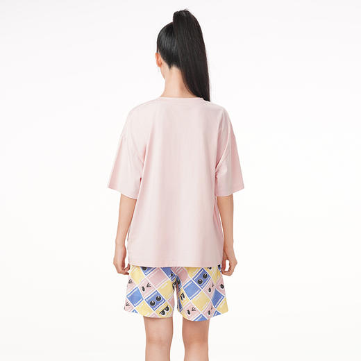 都市丽人亲情蜜语舒适外出春夏睡衣女32支纯棉单面家居服薄款短袖短裤女士棉质套装LH49A2 商品图6