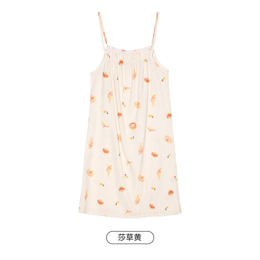 都市丽人生活家居春夏睡衣女梭织人棉家居服薄款吊带裙女士梭织棉睡裙LH46E7 商品图8