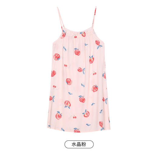 都市丽人生活家居春夏睡衣女梭织人棉家居服薄款吊带裙女士梭织棉睡裙LH46E7 商品图7