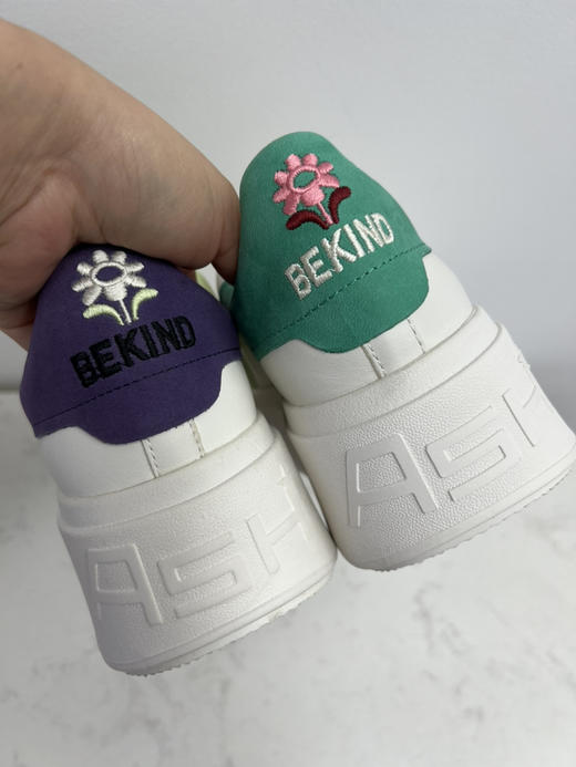 ash专柜正品 如jia白送 BEKIND 花朵刺绣 内外全皮超轻IP厚底小白鞋 商品图2