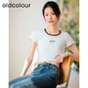 oldcolour修身短袖T恤夏季新款复古美式减龄短款上衣女GP21021814 商品缩略图0