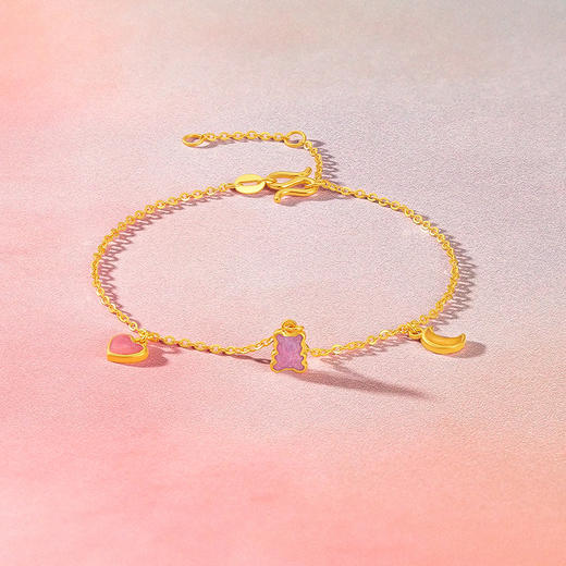 周六福黄金手链女计价足金童话梦境手饰春日调色盘系列送女友礼物 商品图3