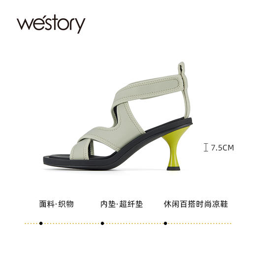 westory夏季新款休闲百搭时尚凉鞋露趾小众时尚罗马凉鞋W24BG61821 商品图7