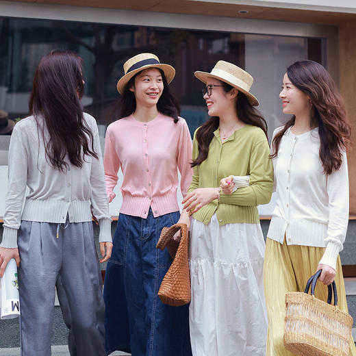 【回馈粉丝】“春日”贝壳扣v领六色长袖针织衫 商品图2