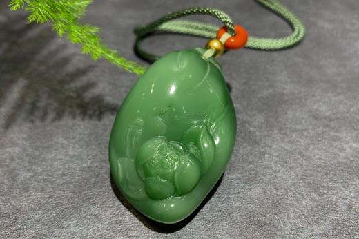 【御珠宫坊】碧玉荷花挂件 商品图0