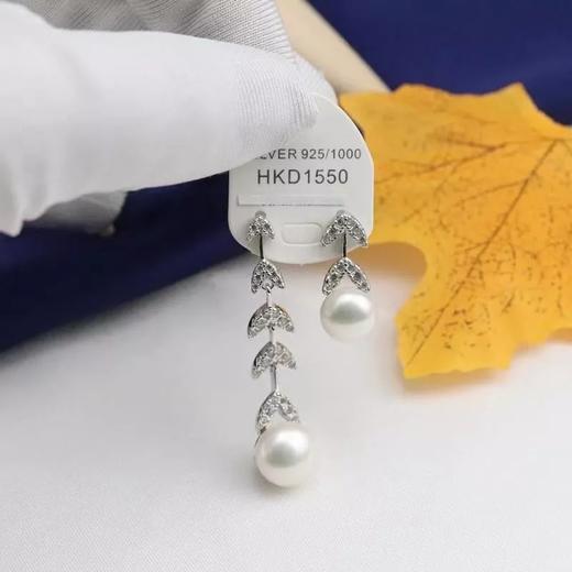 B032705不对称银镶晶钻花瓣耳环简洁兼气质并具 商品图14