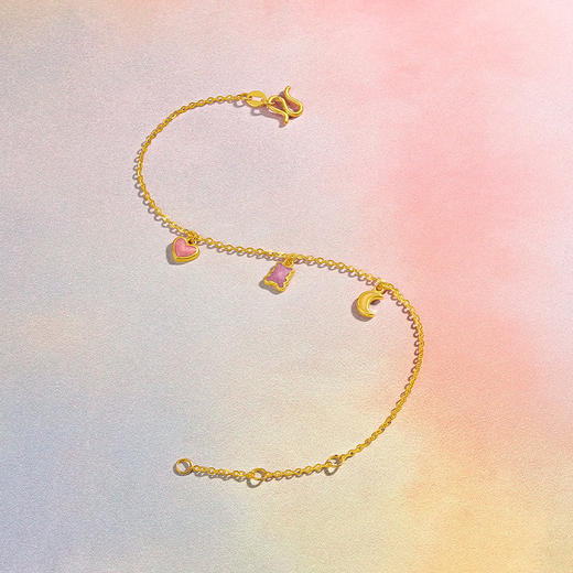 周六福黄金手链女计价足金童话梦境手饰春日调色盘系列送女友礼物 商品图2