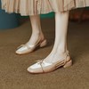 【预售5天】文艺复古拼色凉鞋女真皮2024夏季方头蝴蝶结包头女鞋低跟粗跟XXMN&F-347 商品缩略图3