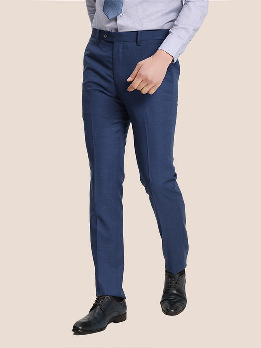 callisto蓝色全绵羊毛西裤 SSBWP013C 商品图0